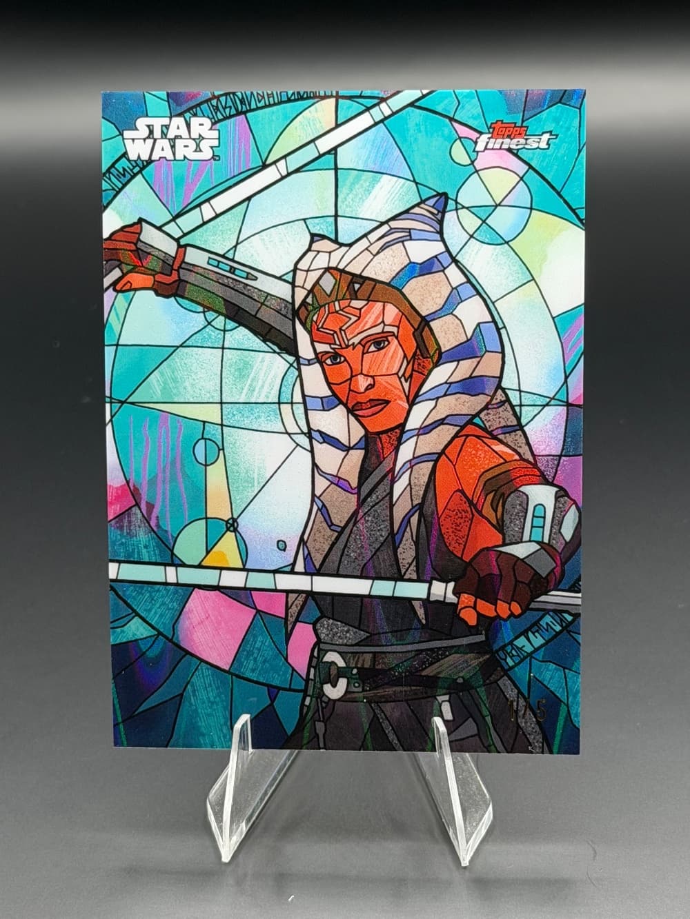 2026 Topps Finest Star Wars Ahsoka Stained Glass /5! trading card.